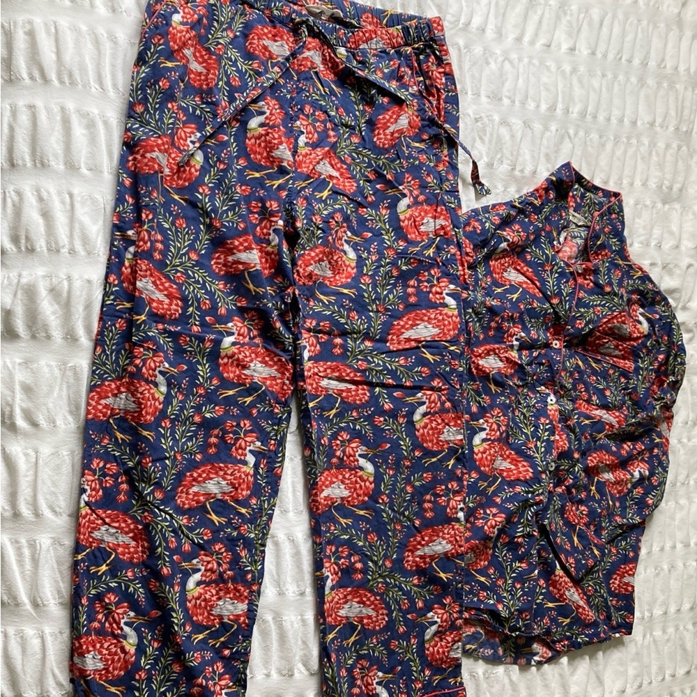 Printfresh Queen Lotus Long Sleep Set - Indigo L